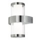 EGLO 94799 | Beverly1 Eglo zidna svjetiljka 2x LED 560lm 3000K IP44 plemeniti čelik, čelik sivo, bijelo, prozirno