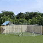 vidaXL Vanjski kavez za pse s krovom srebrni 6x6x2,5 m pocinčani čelik