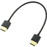 SpeaKa Professional HDMI priključni kabel HDMI A utikač, HDMI A utikač 0.20 m crna SP-9076308 audio povratni kanal (arc), pozlaćeni kontakti HDMI kabel
