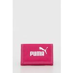 Novčanik Puma za žene, boja: ružičasta - roza. Mali novčanik iz kolekcije Puma. Model izrađen od tekstilnog materijala. Model se lako čisti i održava.