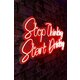 Ukrasna plastična LED rasvjeta, Stop Thinking Start Drinking - Red