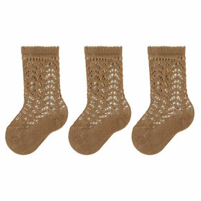Set od 3 para dječjih visokih čarapa Condor 2.518/2 Cappuccino 0348