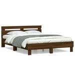 Okvir za krevet s uzglavljem boja hrasta 140x200 cm drveni
