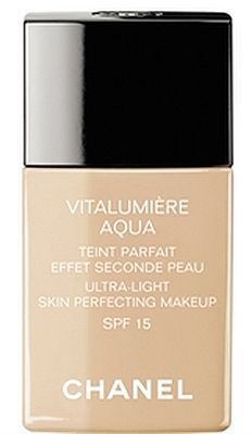 Chanel Vitalumière Aqua make-up ultra light za sjajni izgled lica nijansa 10 Beige SPF 15 30 ml
