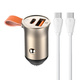 LDNIO C509Q Car Charger USB-A, USB-C 30W + USB-C/USB-C cable