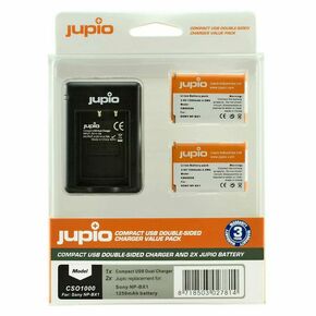 Jupio KIT 2x Battery NP-BX1 + Compact USB Dual Charger komplet punjač i dvije baterije za Sony Cyber-shot DSC-RX100 II