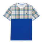 Muška majica Lacoste Tennis Regular Fit Check Print T-shirt - white/blue