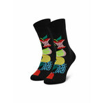 Visoke unisex čarape Happy Socks FRU01-9300 Crna