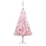 Umjetno božićno drvce LED sa setom kuglica ružičasto 210 cm PVC