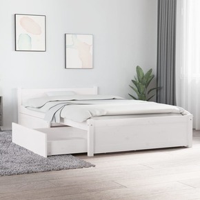Okvir za krevet s ladicama bijeli 90 x 200 cm