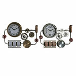 Wall Clock DKD Home Decor 52,5 x 9 x 39,5 cm Crystal Iron Vintage (2 Units)