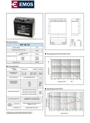 Baterija akumulatorska EMOS OT 18-12