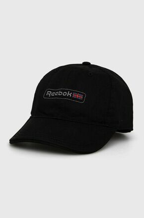 Kapa Reebok Classic boja: crna - crna. Kapa sa šiltom u stilu baseball iz kolekcije Reebok Classic. Model izrađen od materijala s aplikacijom.