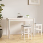 vidaXL Blagovaonski stol bijeli 110 x 55 x 75 cm od masivne borovine