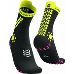 Compressport Pro Racing Socks V4.0 Trail Black/Safety Yellow/Neon Pink T2 Čarape za trčanje