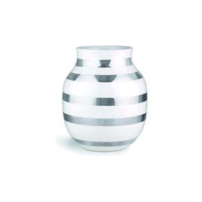 Bijela vaza od kamenine s detaljima u srebrnoj boji Kähler Design Omaggio