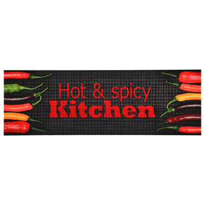 VidaXL Kuhinjski tepih s natpisom Hot &amp; Spicy perivi 60 x 300 cm