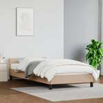 vidaXL Okvir za krevet s uzglavljem cappuccino 90x190 cm umjetna koža