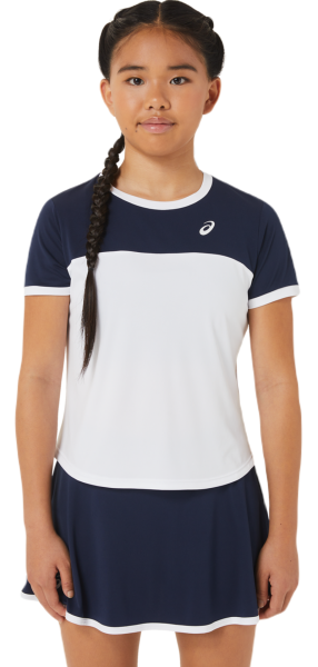 Majica kratkih rukava za djevojčice Asics Tennis Short Sleeve Top - brilliant white/midnight
