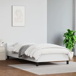 Okvir za krevet s uzglavljem bijela 90x200 cm od umjetne kože