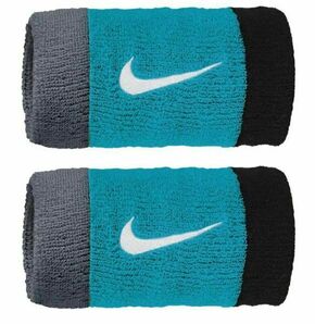 Znojnik za ruku Nike Swoosh Doubl -Wide Wristbands - cool grey/teal nebula/black