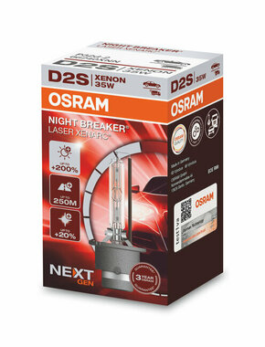 Osram Xenarc Night Breaker Laser NEXT xenon žarulje - do 220% više svjetla - do 20% bjelije (4500K)Osram Xenarc Night Breaker Laser NEXT xenon - D2S-NBL2-1