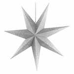 EMOS Viseća papirnata zvijezda sa srebrnim šljokicama u sredini, za interijere, 60 cm, bijela