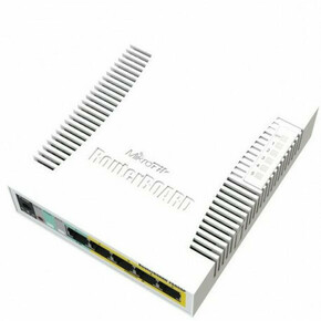 MikroTik 5-port GbE smart switch 1x SFP cage with PoE out on 4 ports MIK-RB260GSP