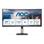 AOC U34V5C monitor, MVA/VA, 34", 21:9, 3440x1440, 100Hz, pivot, USB-C, HDMI, Display port, USB