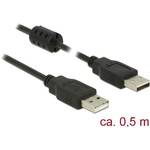 Delock USB kabel USB 2.0 USB-A utikač, USB-A utikač 0.50 m crna s feritnom jezgrom 84888