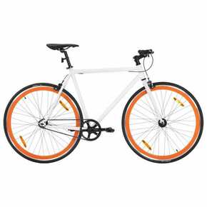 Bicikl s fiksnim zupčanikom bijelo-narančasti 700c 55 cm