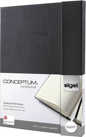 Sigel CONCEPTUM® CO151 bilježnica kockasta crna Broj listova: 97 din a4