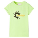 vidaXL Dječja majica neonski žuta boja 140