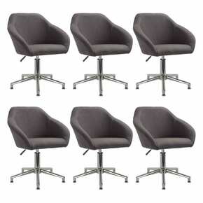 VidaXL Okretne blagovaonske stolice od tkanine 6 kom smeđe-sive