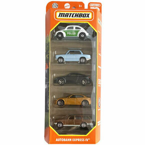 Matchbox: Autobahn Express IV 5-dijelni metalni auto set 1/64 - Mattel