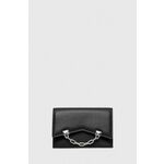 Kožni novčanik Karl Lagerfeld za žene, boja: crna - crna. Srednje veličine novčanik iz kolekcije Karl Lagerfeld. Model izrađen od prirodne kože. Model se lako čisti i održava.