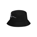 Pamučni šešir Karl Kani boja: crna, pamučni - crna. Šešir iz kolekcije Karl Kani. Model s uskim obodom, izrađen od materijala s aplikacijom.
