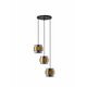 NOVA LUCE 9236372 | Sianna Nova Luce visilice svjetiljka 3x E27 crno, mesing, dim