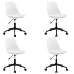 Okretne blagovaonske stolice od umjetne kože 4 kom bijele