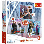 Snježno kraljevstvo 2: Čarobna priča 3 u 1 puzzle - Trefl