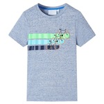 vidaXL Dječja majica s kratkim rukavima plava prošarana 116