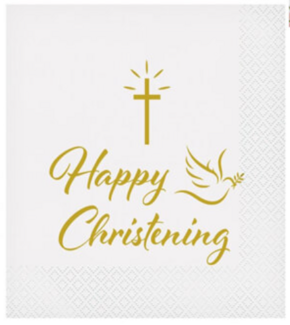 Salvete za krštenje s natpisom Happy Christening