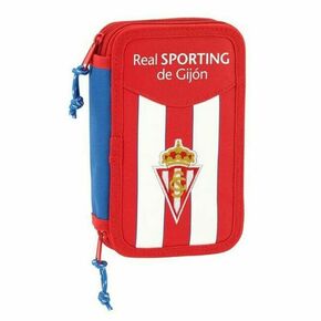 Dvostruka pernica Real Sporting de Gijón Bijela Crvena (28 pcs)