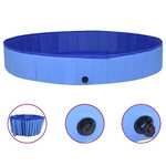 vidaXL Sklopivi bazen za pse plavi 300 x 40 cm PVC