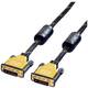 Roline DVI priključni kabel DVI-D 24+1-polni utikač 2.00 m crna, zlatna 11.04.5512 sa zaštitom, mogućnost vijčanog spajanja DVI kabel