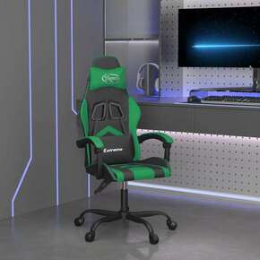 Okretna igraća stolica crno-zelena od umjetne kože