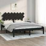 Okvir za krevet crni 140 x 200 cm od masivnog drva