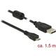 Delock USB kabel USB 2.0 USB-A utikač, USB-Micro-B utikač 1.50 m crna s feritnom jezgrom 84902