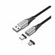 Vention USB-A / 2-in-1 Micro USB-B USB-C magnetski kabel, 1m, sivi