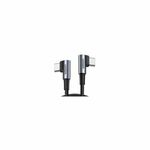 UGREEN USB-C (M) na USB-C (M), kutni 90°, 60W, 3A, PD 3.0, QC 4.0, pleteni kabel MFi, 1m 66398 66398
